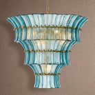 Calyra Tiered Glass Chandelier - ∅ 26.4″ x H 23.6″Blue & GoldBlushlighting
