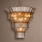 Calyra Tiered Glass Chandelier - ∅ 26.4″ x H 23.6″Grey & GoldBlushlighting