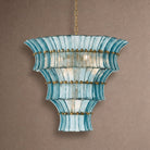 Calyra Tiered Glass Chandelier - ∅ 26.4″ x H 23.6″Blue & GoldBlushlighting