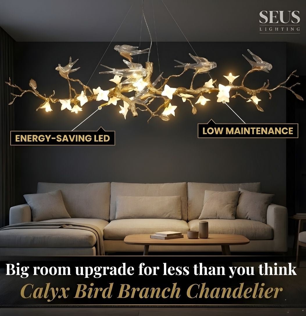 Calyx Bird Branch Chandelier for Dining Room - Copper49.2" (125cm)Warm White 3000KBlushlighting