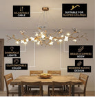 Calyx Bird Branch Chandelier for Dining Room - Copper49.2" (125cm)Warm White 3000KBlushlighting