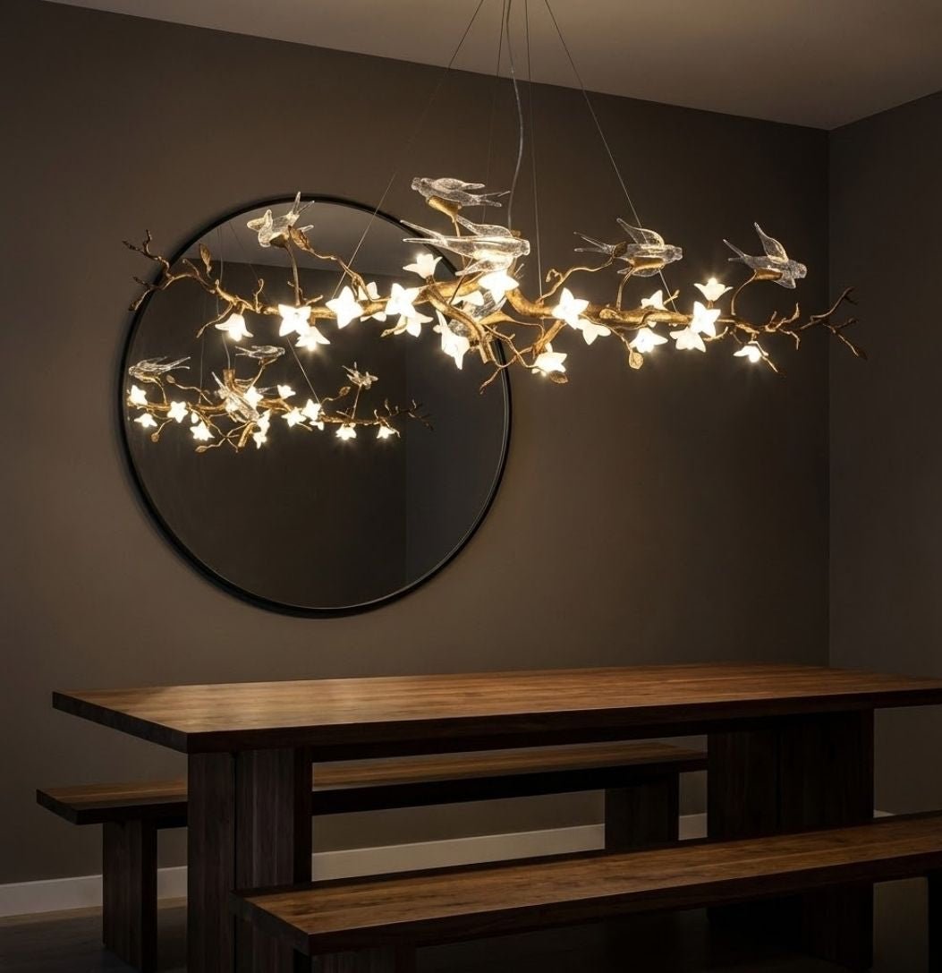 Calyx Bird Branch Chandelier for Dining Room - Copper49.2" (125cm)Warm White 3000KBlushlighting