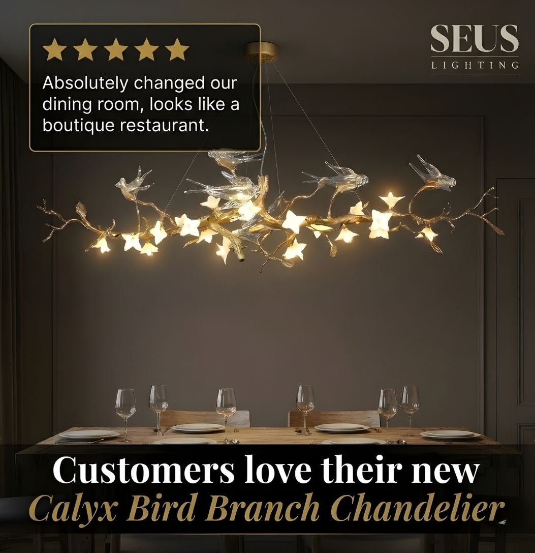 Calyx Bird Branch Chandelier for Dining Room - Copper49.2" (125cm)Warm White 3000KBlushlighting