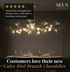 Calyx Bird Branch Chandelier for Dining Room - Copper49.2" (125cm)Warm White 3000KBlushlighting