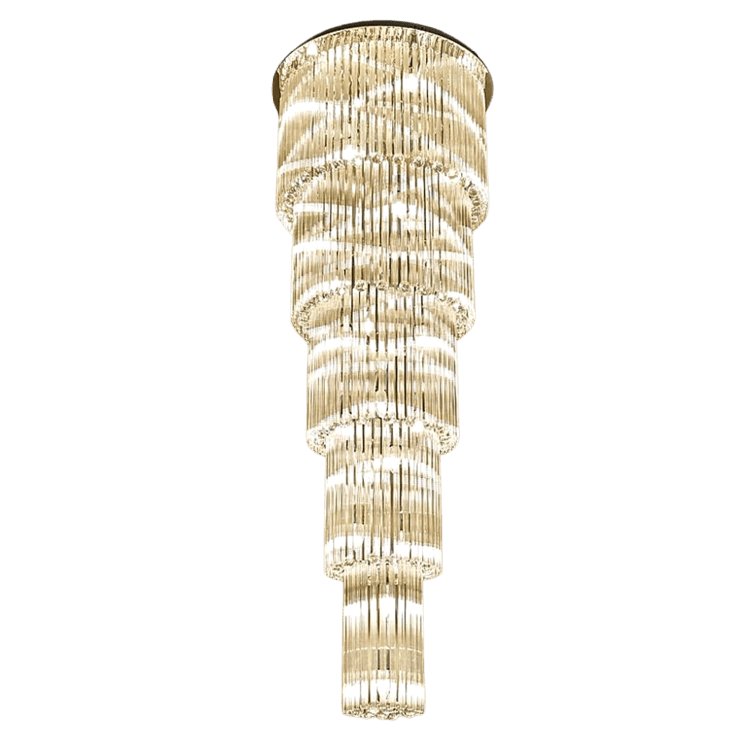 Camille Multiple Tier Crystal Chandelier - Diameter( 15.8 in ) x Height ( 39.4 in )3 LayersBlushlighting