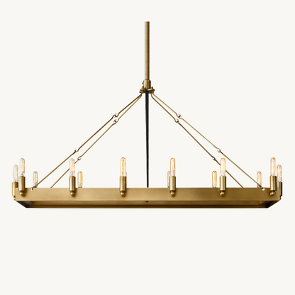 Camina Vintage Filament Rectangle Chandelier 41‘’L