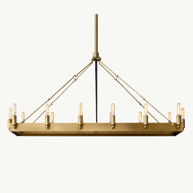 Camina Vintage Filament Rectangle Chandelier 41‘’L