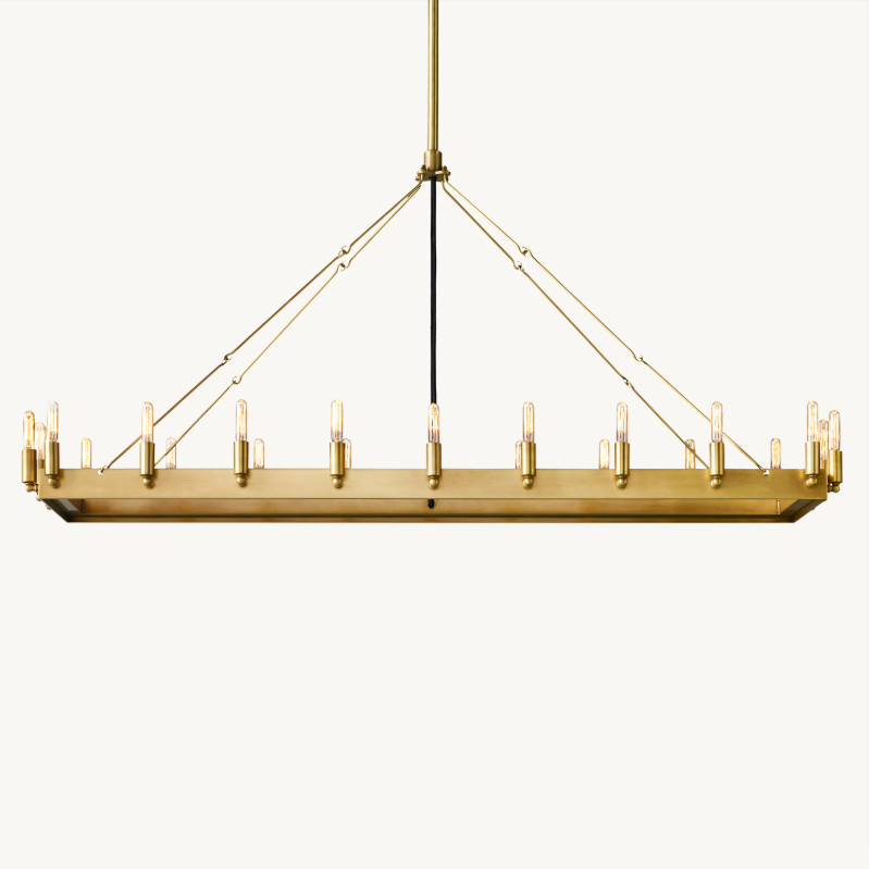 Camina Vintage Filament Rectangle Chandelier 52‘’L