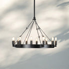 Camina Luxury Vintage Round Chandelier-Round 38'' 18-Light-Matte Black-Filament