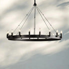 Camina Luxury Filament/Candelabra Vintage Round Chandelier-Round 38'' 18-Light-Matte Black-Candelabra-Blushlighting