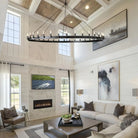 Camina Luxury Vintage Round Chandelier-Round 73'' 36-Light-Matte Black-Filament