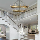 Camina Vintage 2-Tier Round Chandelier-50" 42-Light-Lacquered Brass-Candelabra