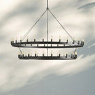 Camina Vintage 2-Tier Round Chandelier-63'' 54-Light-Matte Black-Filament