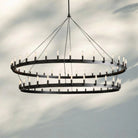 Camina Vintage 2-Tier Round Chandelier-73'' 66-Light-Matte Black-Filament