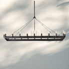 Camina Vintage Rectangle Chandelier 41’‘ 52’‘-41"W-Matte Black-Filament