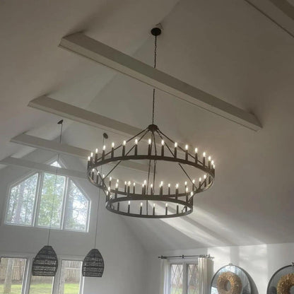 Camina Vintage Filament 2-Tier Round Chandelier 63''