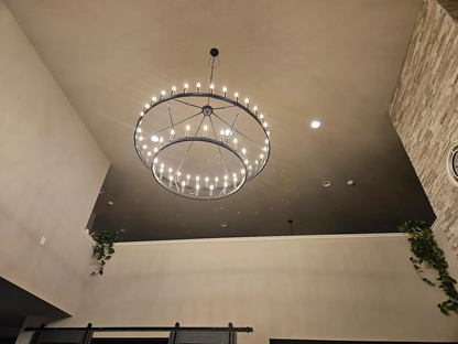 Camina Vintage Filament Two-Tier Round Chandelier 38"