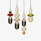 Candied Glass Combo Pendant Light - Long canopy 2 heads A1: L 11.8″ x W 4.7″ x H 59″Warm LightBlushlighting