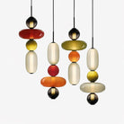 Candied Glass Combo Pendant Light - Long canopy 2 heads A1: L 11.8″ x W 4.7″ x H 59″Warm LightBlushlighting