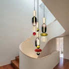 Candied Glass Combo Pendant Light - Long canopy 2 heads A1: L 11.8″ x W 4.7″ x H 59″Warm LightBlushlighting