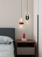 Candied Glass Combo Pendant Light - Long canopy 2 heads A1: L 11.8″ x W 4.7″ x H 59″Warm LightBlushlighting