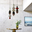 Candied Glass Combo Pendant Light - Long canopy 2 heads A1: L 11.8″ x W 4.7″ x H 59″Warm LightBlushlighting