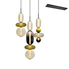Candied Glass Combo Pendant Light - Long canopy 3 heads A3: L 19.7″ x W 4.7″ x H 59″Warm LightBlushlighting