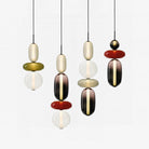 Candied Glass Combo Pendant Light - Long canopy 2 heads A1: L 11.8″ x W 4.7″ x H 59″Warm LightBlushlighting