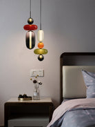 Candied Glass Combo Pendant Light - Long canopy 2 heads A1: L 11.8″ x W 4.7″ x H 59″Warm LightBlushlighting