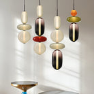 Candied Glass Combo Pendant Light - Long canopy 2 heads A1: L 11.8″ x W 4.7″ x H 59″Warm LightBlushlighting
