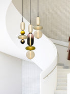 Candied Glass Combo Pendant Light - Long canopy 2 heads A1: L 11.8″ x W 4.7″ x H 59″Warm LightBlushlighting