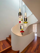 Candied Glass Combo Pendant Light - Long canopy 2 heads A1: L 11.8″ x W 4.7″ x H 59″Warm LightBlushlighting