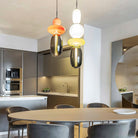 Candied Glass Combo Pendant Light - Long canopy 2 heads A1: L 11.8″ x W 4.7″ x H 59″Warm LightBlushlighting
