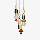 Candied Glass Combo Pendant Light - Long canopy 2 heads A1: L 11.8″ x W 4.7″ x H 59″Warm LightBlushlighting