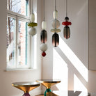 Candied Glass Combo Pendant Light - Long canopy 2 heads A1: L 11.8″ x W 4.7″ x H 59″Warm LightBlushlighting