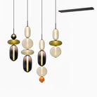 Candied Glass Combo Pendant Light - Long canopy 3 heads A3: L 19.7″ x W 4.7″ x H 59″Warm LightBlushlighting