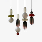 Candied Glass Combo Pendant Light - Long canopy 2 heads A1: L 11.8″ x W 4.7″ x H 59″Warm LightBlushlighting