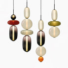 Candied Glass Combo Pendant Light - Long canopy 2 heads A1: L 11.8″ x W 4.7″ x H 59″Warm LightBlushlighting