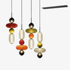 Candied Glass Combo Pendant Light - Long canopy 3 heads A3: L 19.7″ x W 4.7″ x H 59″Warm LightBlushlighting