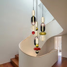 Candied Glass Combo Pendant Light - Long canopy 2 heads A1: L 11.8″ x W 4.7″ x H 59″Warm LightBlushlighting