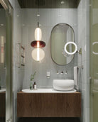 Candied Glass Combo Pendant Light - Long canopy 2 heads A1: L 11.8″ x W 4.7″ x H 59″Warm LightBlushlighting