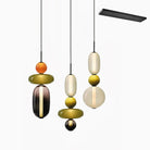 Candied Glass Combo Pendant Light - Long canopy 3 heads A2: L 19.7″ x W 4.7″ x H 59″Warm LightBlushlighting