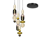 Candied Glass Combo Pendant Light - Long canopy 3 heads A3: L 19.7″ x W 4.7″ x H 59″Warm LightBlushlighting