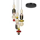 Candied Glass Combo Pendant Light - Long canopy 3 heads A3: L 19.7″ x W 4.7″ x H 59″Warm LightBlushlighting