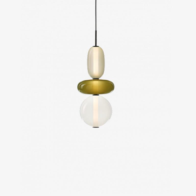 Candied Glass Combo Pendant Light - Long canopy 2 heads A1: L 11.8″ x W 4.7″ x H 59″Warm LightBlushlighting