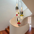 Candied Glass Combo Pendant Light - Long canopy 2 heads A1: L 11.8″ x W 4.7″ x H 59″Warm LightBlushlighting