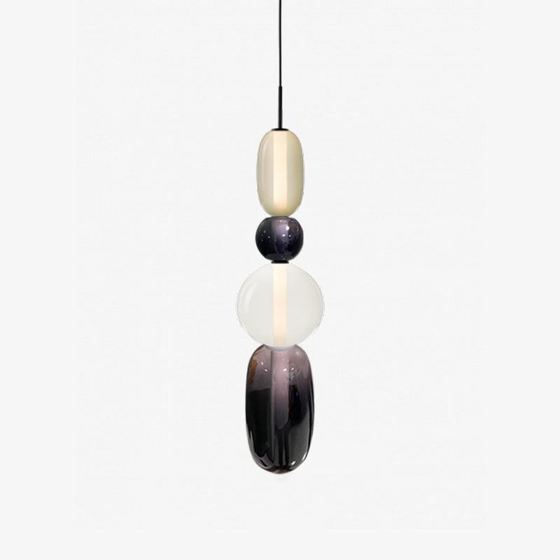 Candied Glass Combo Pendant Light - Long canopy 2 heads A1: L 11.8″ x W 4.7″ x H 59″Warm LightBlushlighting