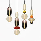 Candied Glass Combo Pendant Light - Long canopy 2 heads A1: L 11.8″ x W 4.7″ x H 59″Warm LightBlushlighting