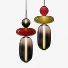 Candied Glass Combo Pendant Light - Long canopy 2 heads A1: L 11.8″ x W 4.7″ x H 59″Warm LightBlushlighting