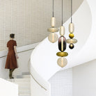 Candied Glass Combo Pendant Light - Long canopy 2 heads A1: L 11.8″ x W 4.7″ x H 59″Warm LightBlushlighting